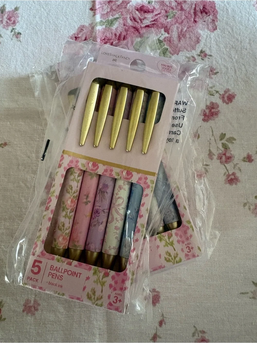 🎀LoveShackFancy │ Yoobi Blooming Heirloom 5 Pack 1.0mm Retractable Ballpoint Pen